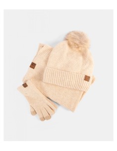 CONJUNTO MUJER BUFANDA, GORRO Y GUANTES
