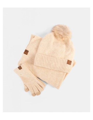 CONJUNTO MUJER BUFANDA, GORRO Y GUANTES